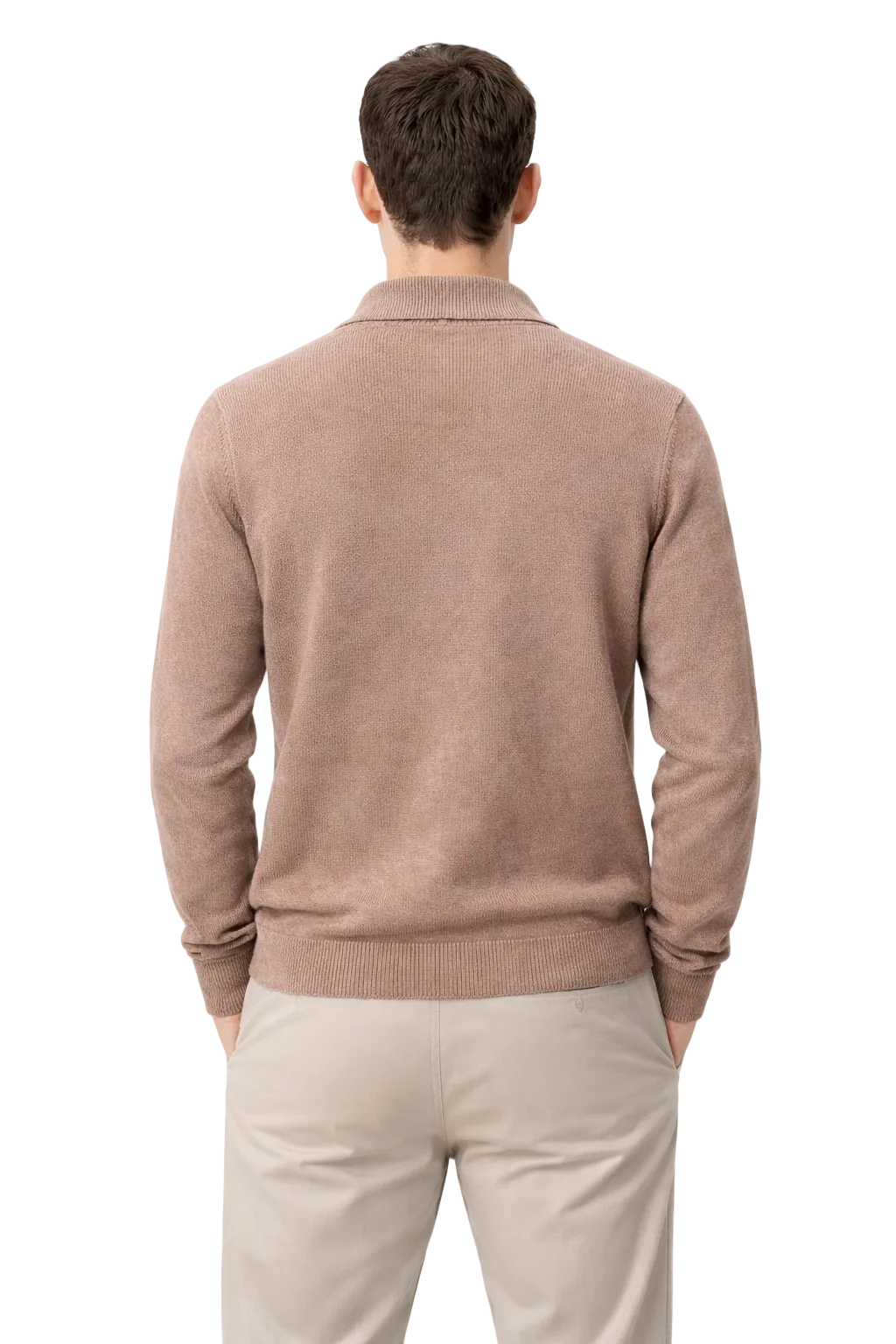 MASQ - MAGLIA FULLZIP CON COLLO CAMICIA IN COTONE LAVATO