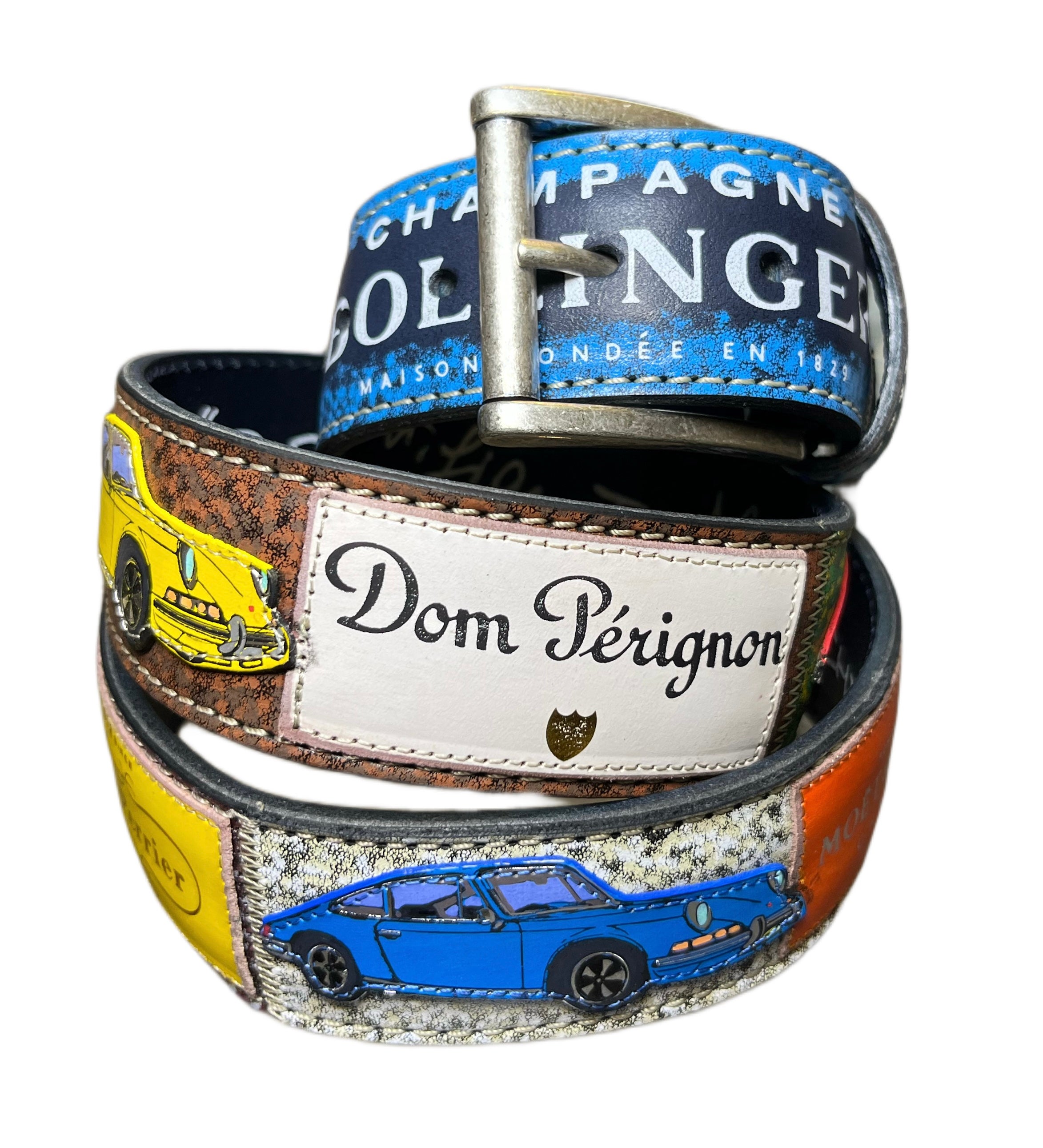 ARTIGIANATO ITALIANO - cintura artigianale "BRINDA CON PORSCHE"