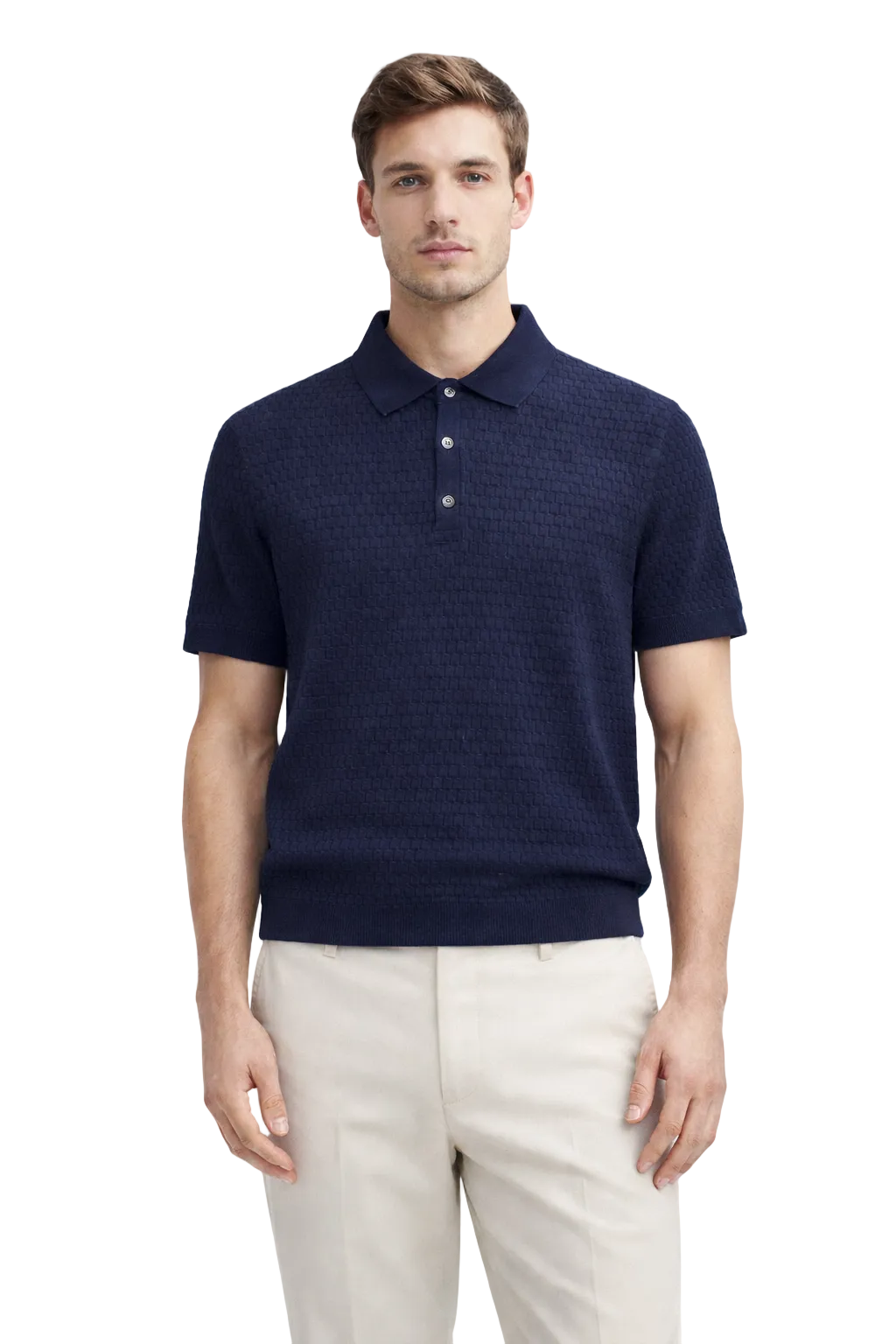 MASQ - POLO IN MAGLIA CON LAVORAZIONE IN RILIEVO