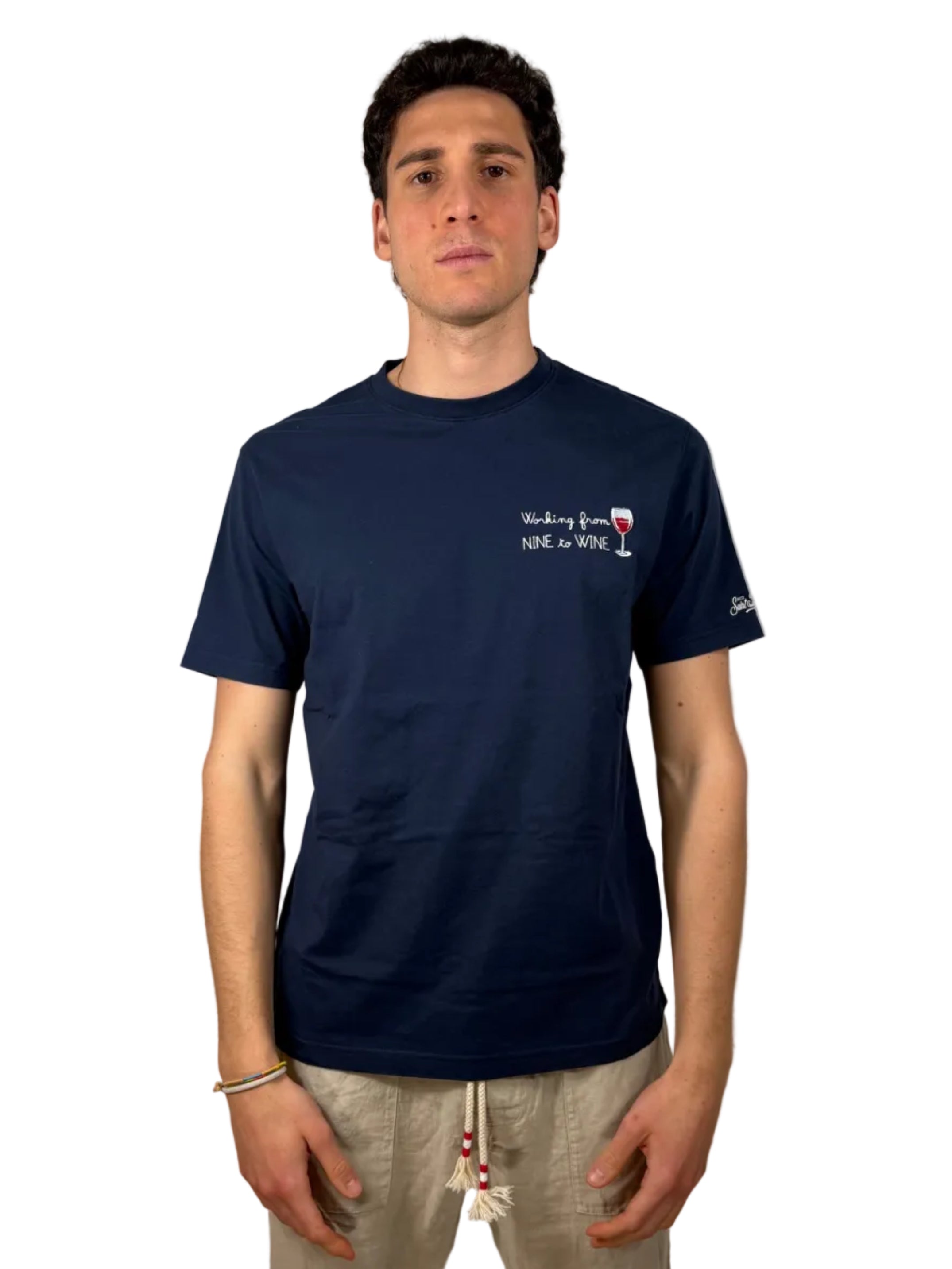 MC2 SAINT BARTH - T-SHIRT PORTOFINO "WORKING FROM NINE TO WINE"