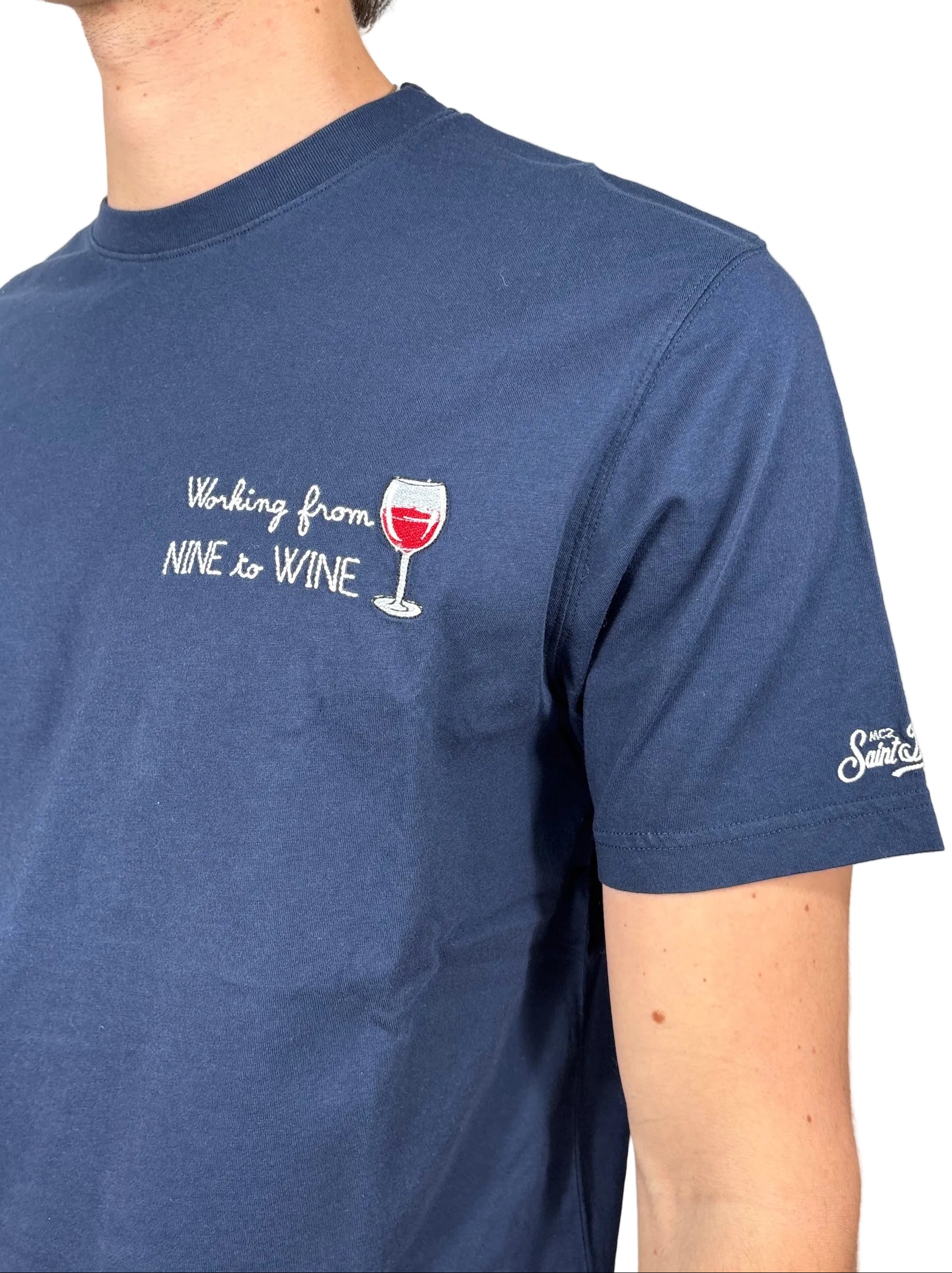 MC2 SAINT BARTH - T-SHIRT PORTOFINO "WORKING FROM NINE TO WINE"