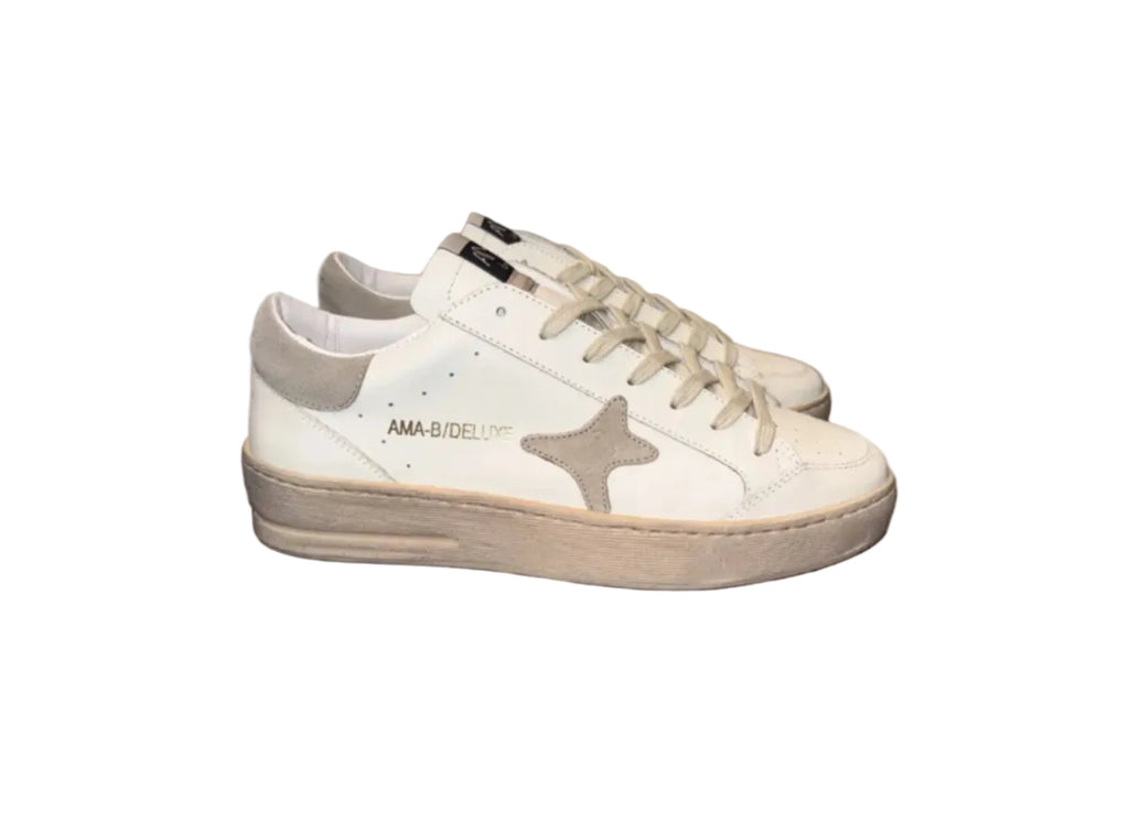 AMA BRAND - SNEAKER BEIGE "SLAM" IN PELLE