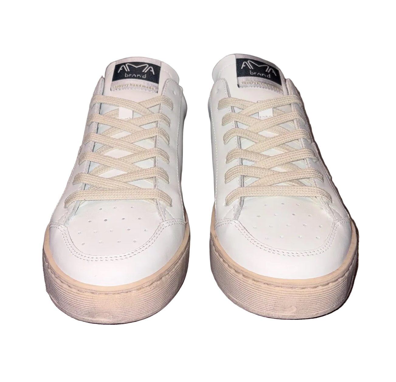 AMA BRAND - SNEAKER BEIGE "SLAM" IN PELLE