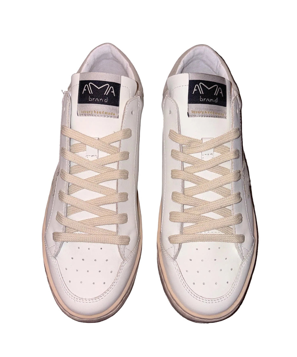 AMA BRAND - SNEAKER BEIGE "SLAM" IN PELLE
