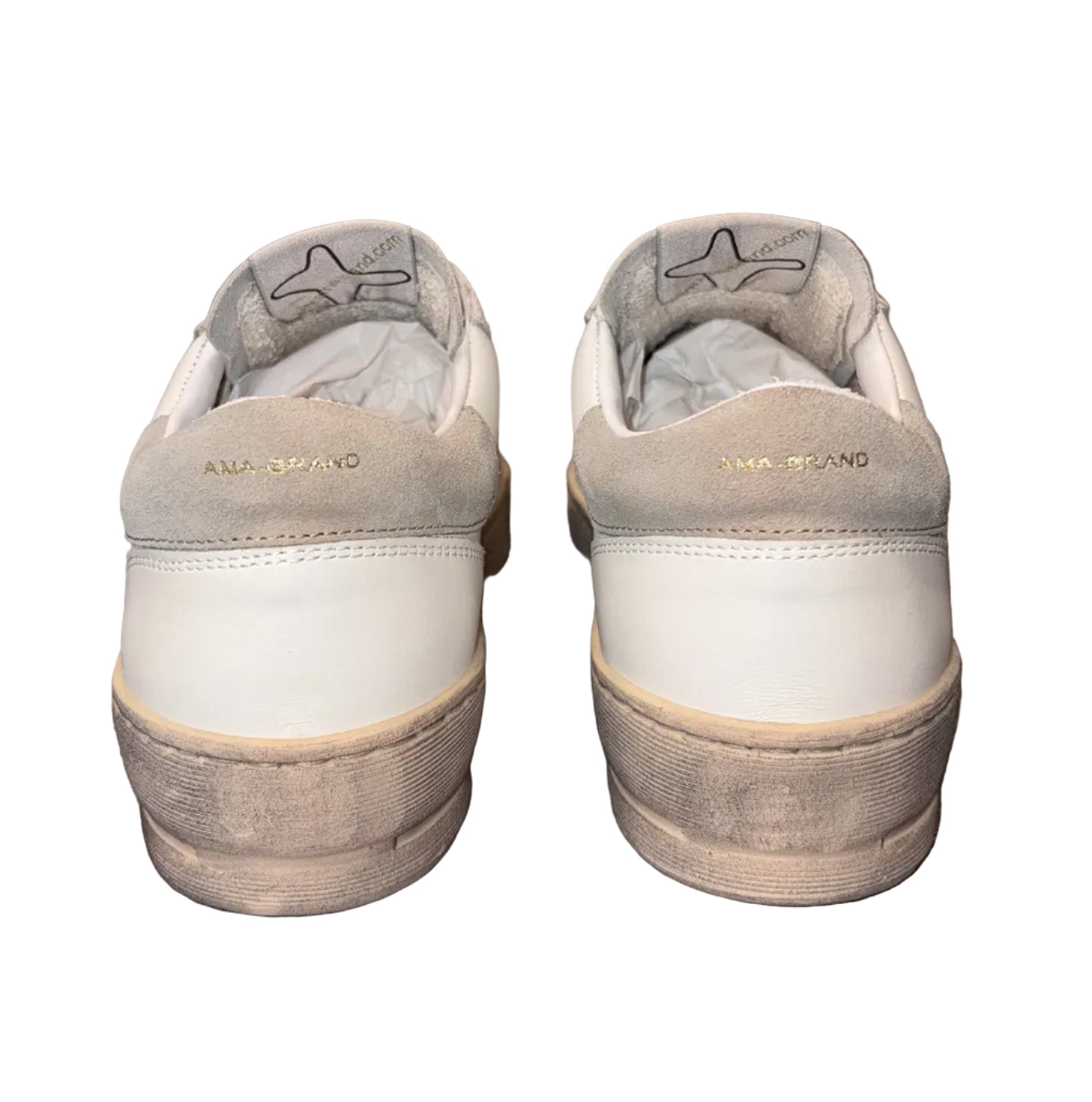 AMA BRAND - SNEAKER BEIGE "SLAM" IN PELLE