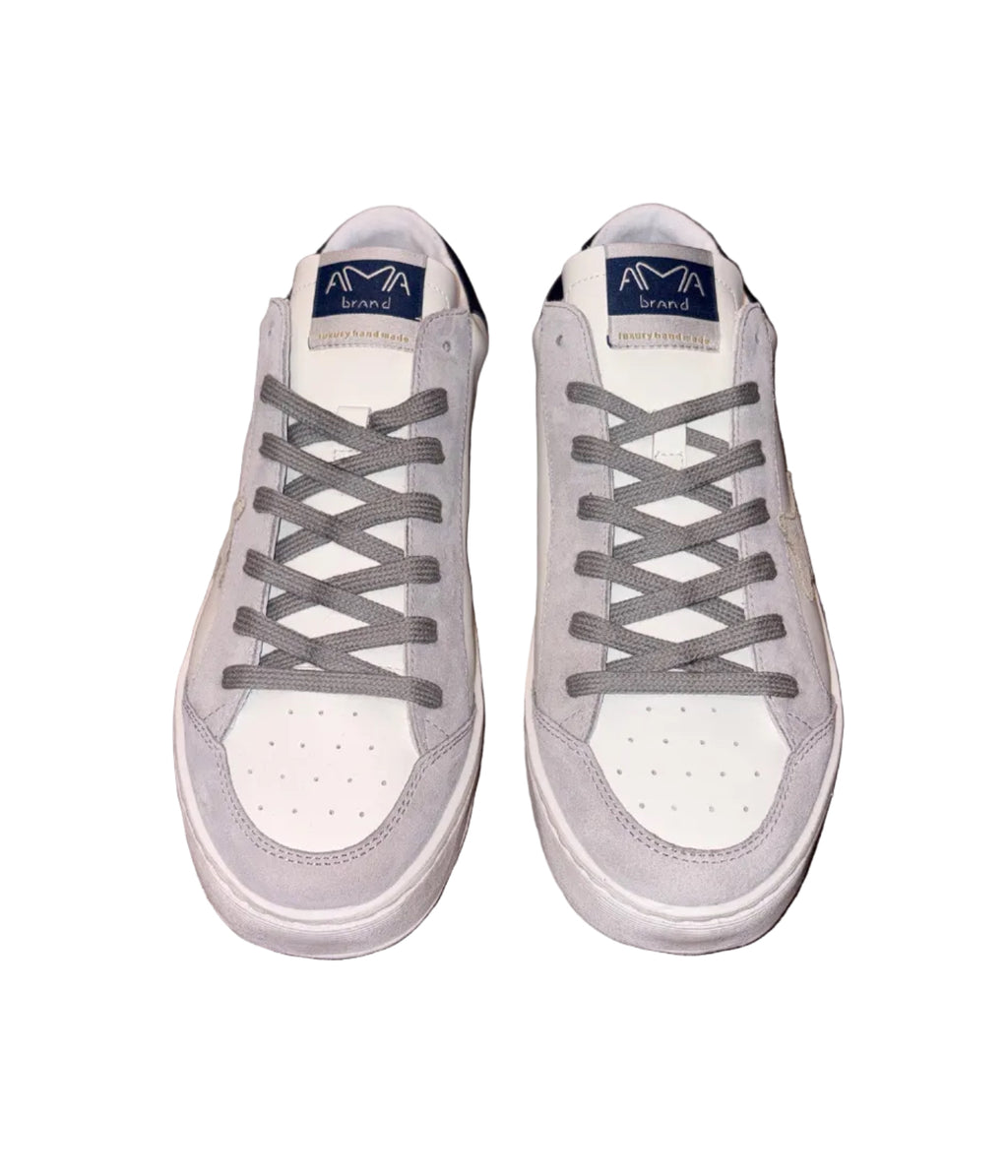 AMA BRAND - SNEAKER AZZURRA/GRIGIA "SLAM" IN PELLE