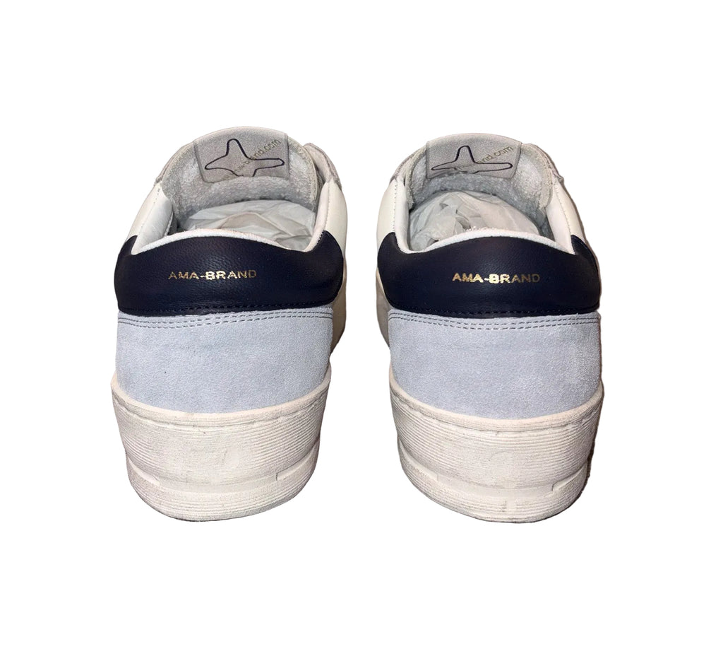 AMA BRAND - SNEAKER AZZURRA/GRIGIA "SLAM" IN PELLE