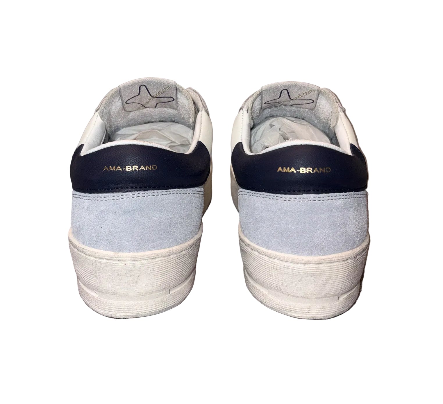 AMA BRAND - SNEAKER AZZURRA/GRIGIA "SLAM" IN PELLE