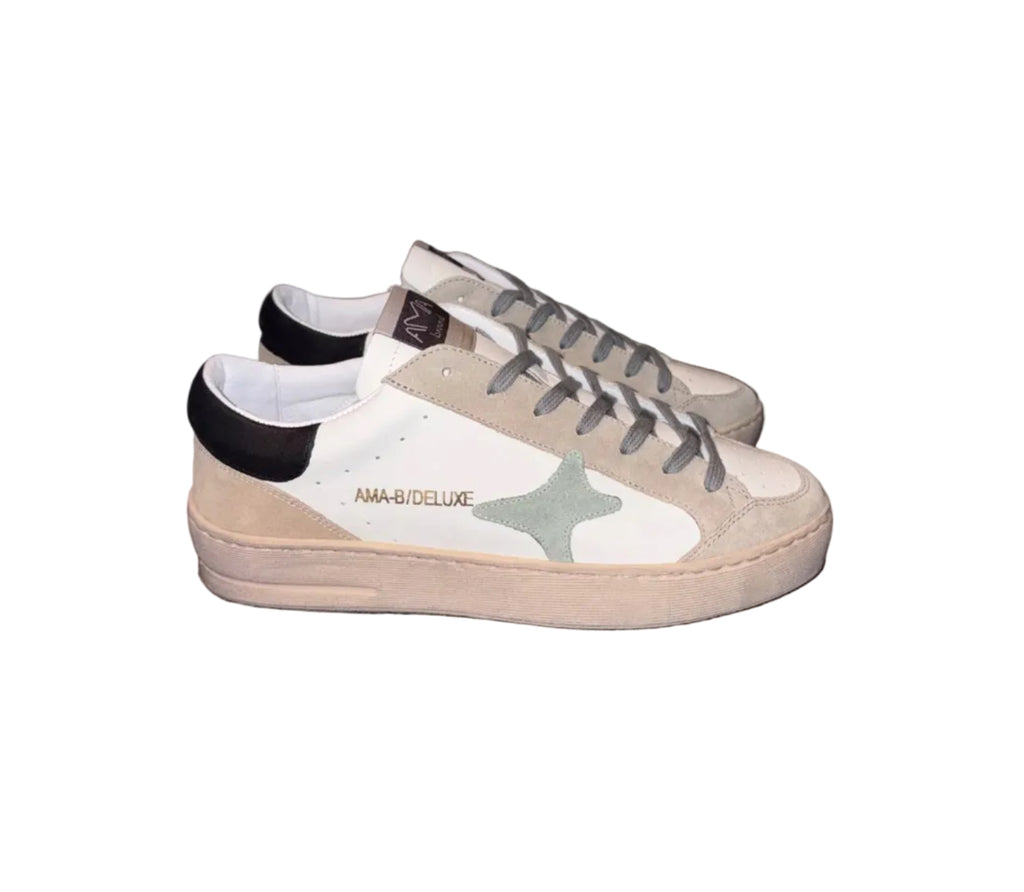 AMA BRAND - SNEAKER BEIGE/TIFFANY "SLAM" IN PELLE