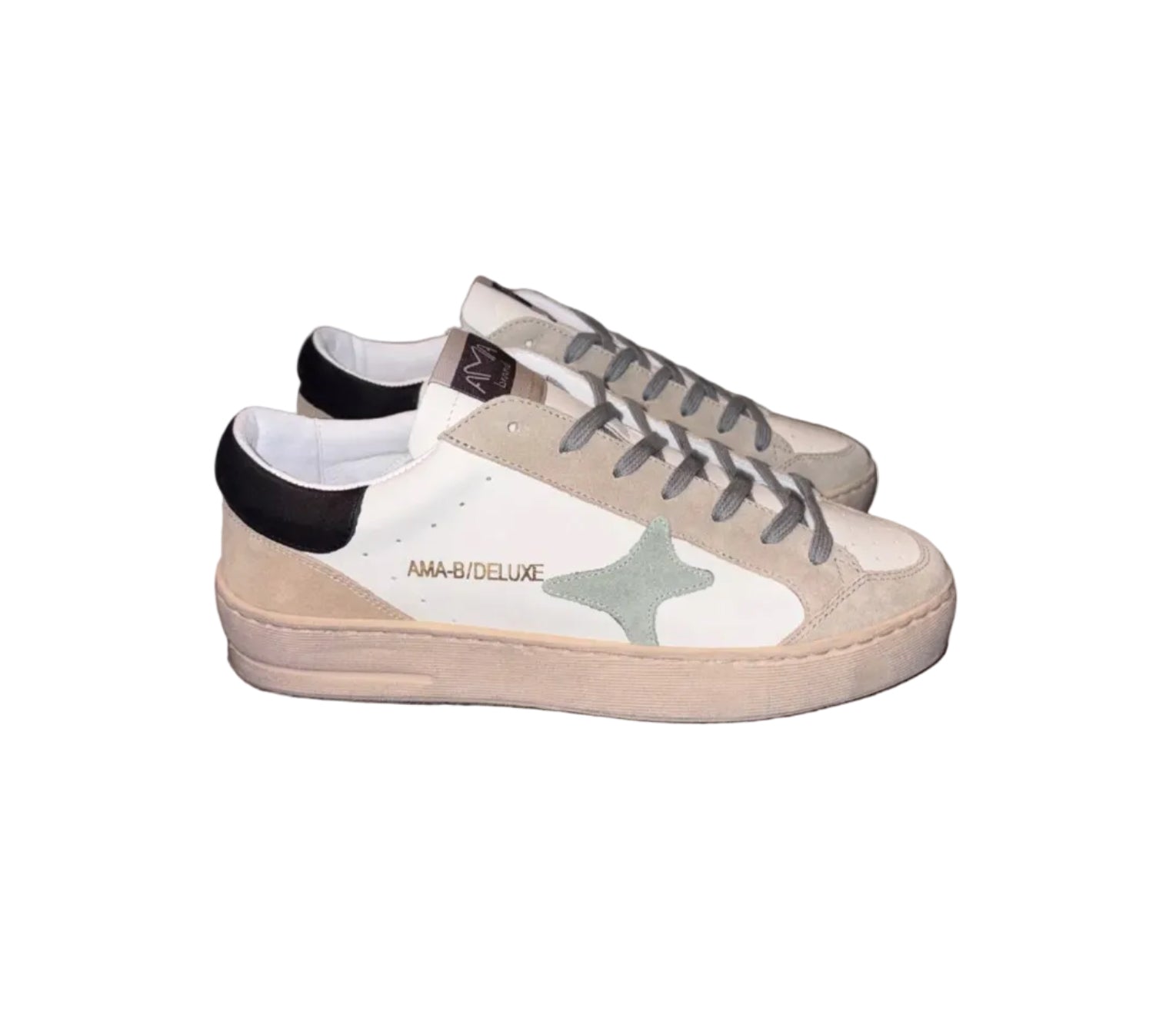 AMA BRAND - SNEAKER BEIGE/TIFFANY "SLAM" IN PELLE