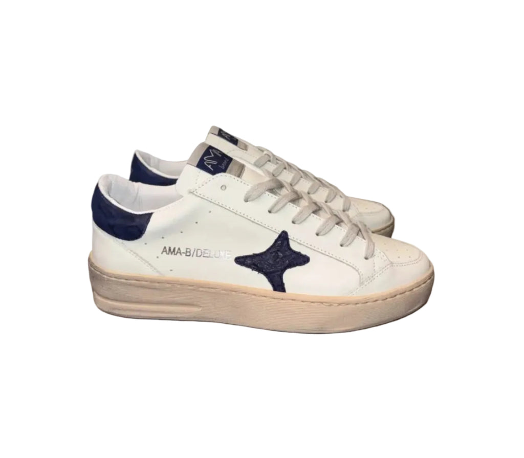 AMA BRAND - SNEAKER BLU "SLAM" IN PELLE