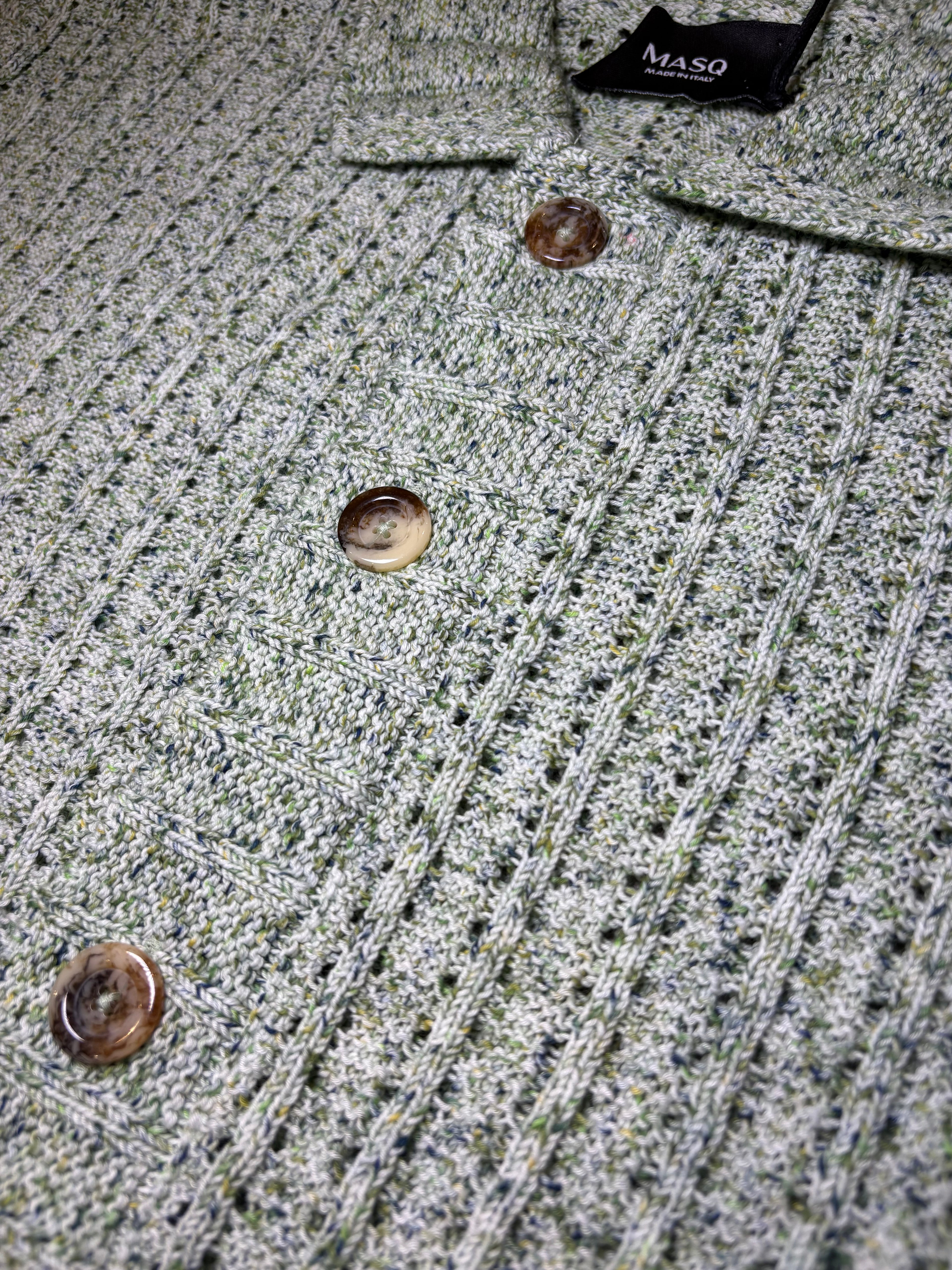 MASQ - CAMICIA MANICA CORTA IN MAGLIA CON TRAMA LAVORATA