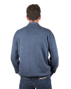 MASQ - MAGLIA FULLZIP CON COLLO CAMICIA IN COTONE LAVATO