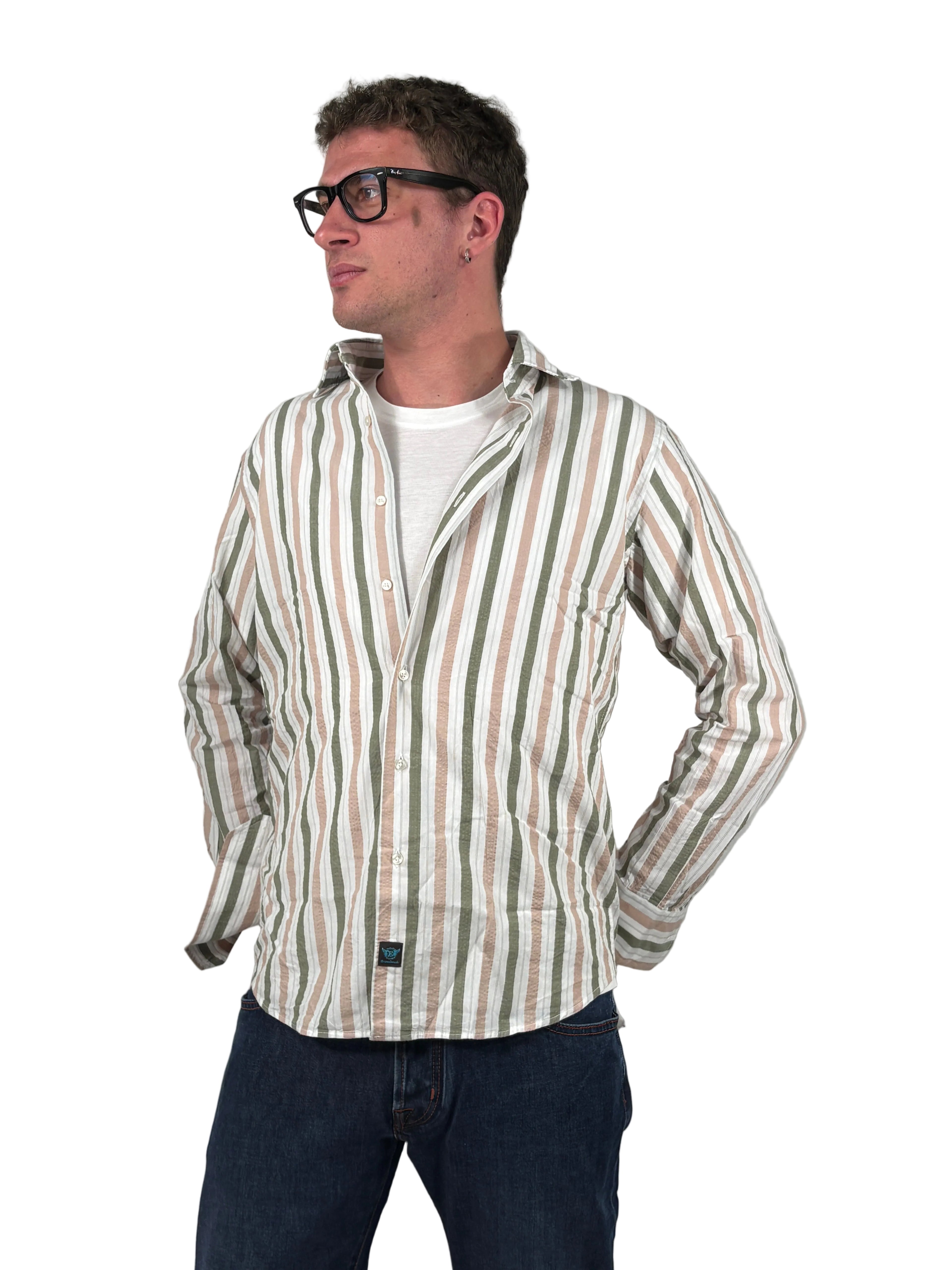 BROUBACK - CAMICIA IN COTONE A RIGHE SEERSUCKER