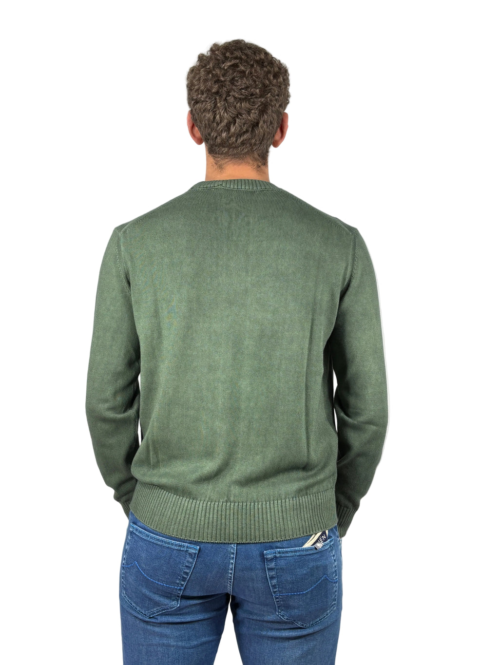 MASQ - MAGLIA IN COTONE LAVATO GIROCOLLO