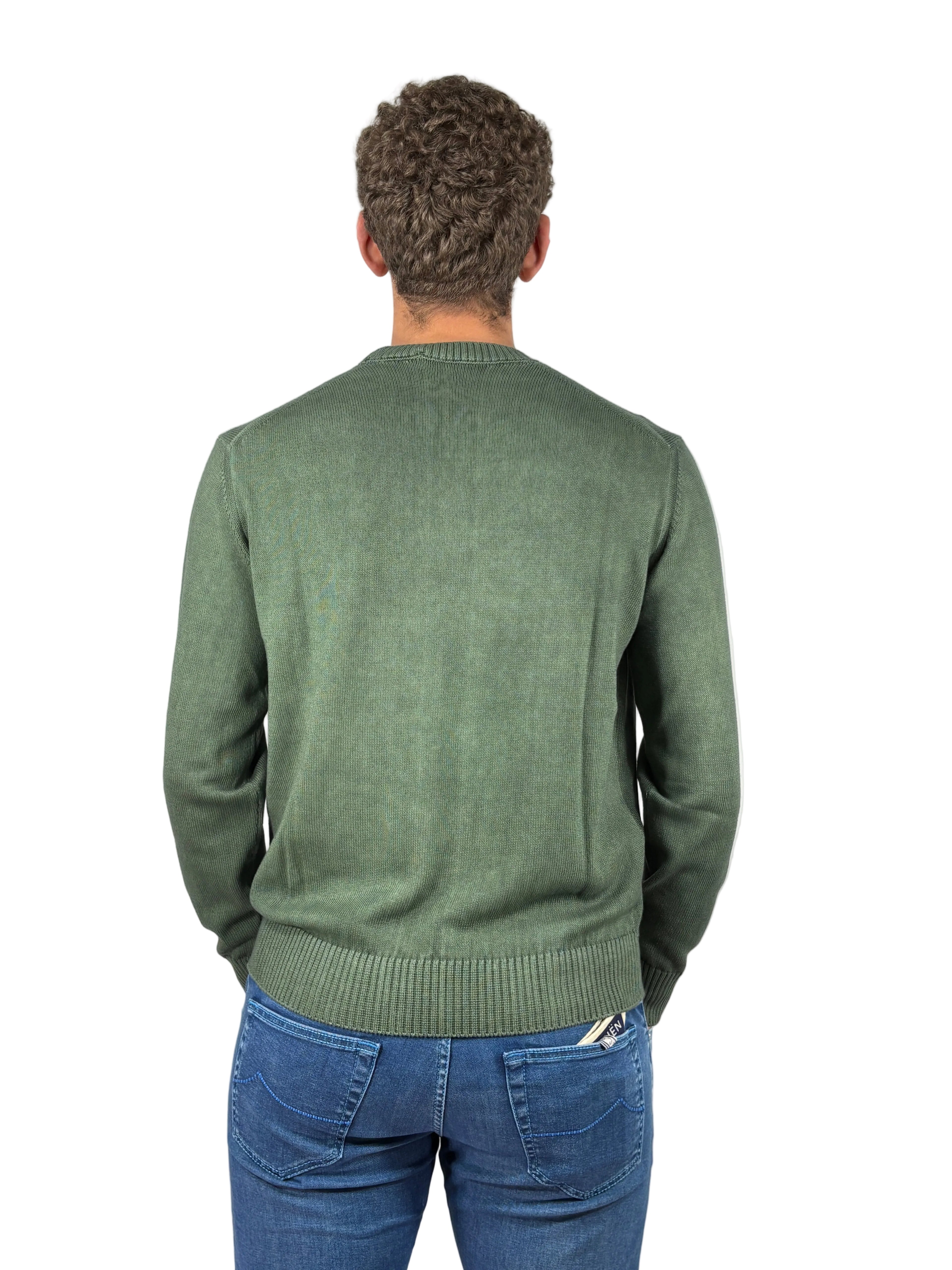 MASQ - MAGLIA IN COTONE LAVATO GIROCOLLO