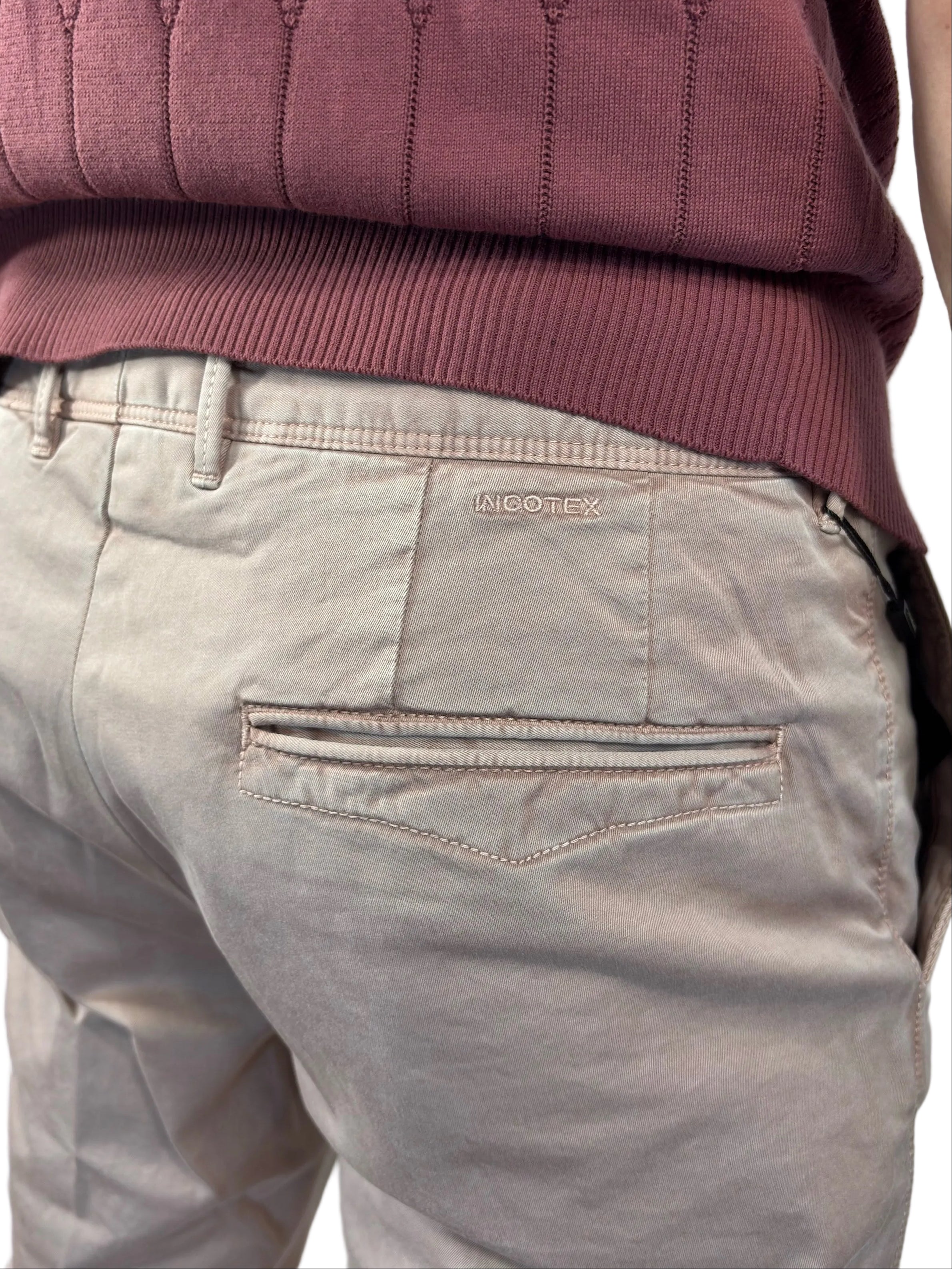 INCOTEX - PANTALONE SLIM FIT IN TRICOCHINO CIPRIA