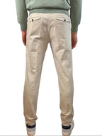 INCOTEX - PANTALONE TAPERED FIT IN COTONE ORGANICO BEIGE