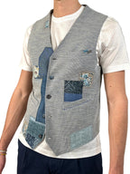 BOB - GILET CON PATCH IN COTONE STRETCH