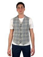BOB - GILET A QUADRI IN COTONE STRETCH