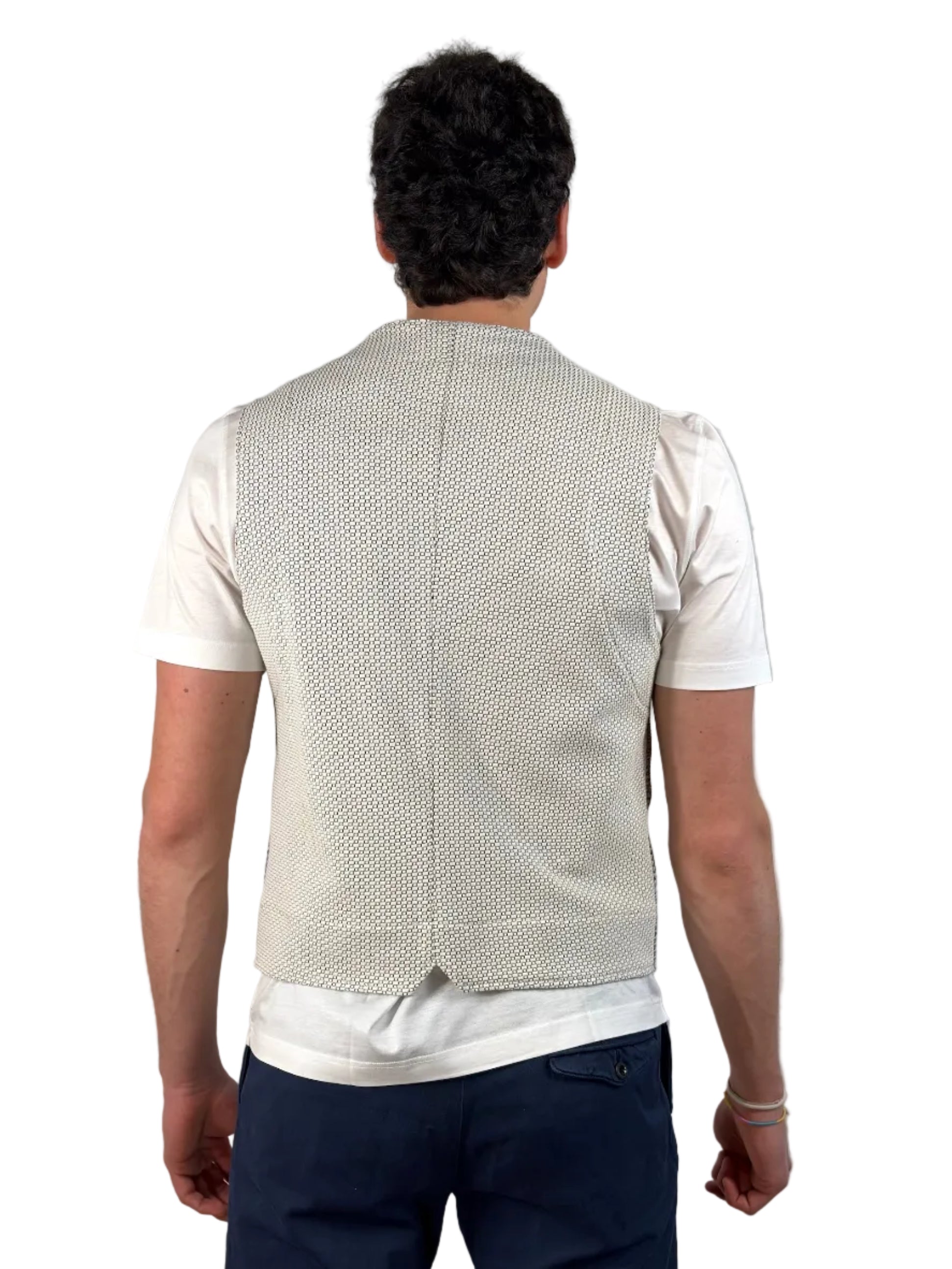 BOB - GILET A QUADRI IN COTONE STRETCH
