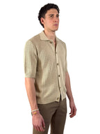 MASQ - CAMICIA MANICA CORTA TRAMA LAVORATA