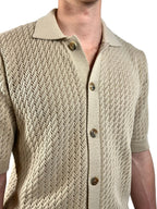 MASQ - CAMICIA MANICA CORTA TRAMA LAVORATA