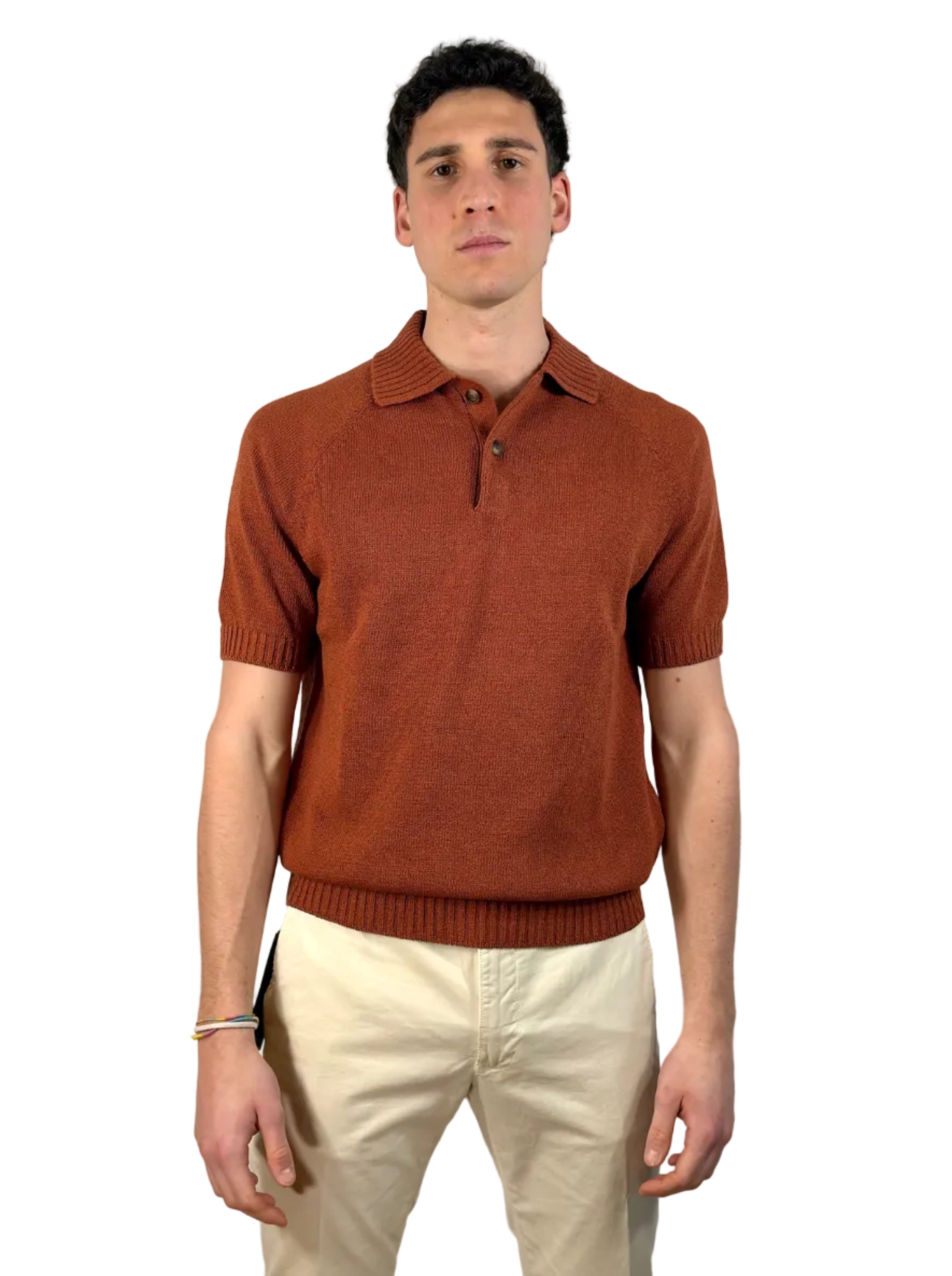 GRAN SASSO - POLO CON BOTTONI IN COTONE CASHMERE