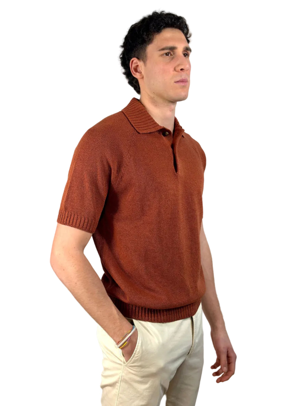 GRAN SASSO - POLO CON BOTTONI IN COTONE CASHMERE