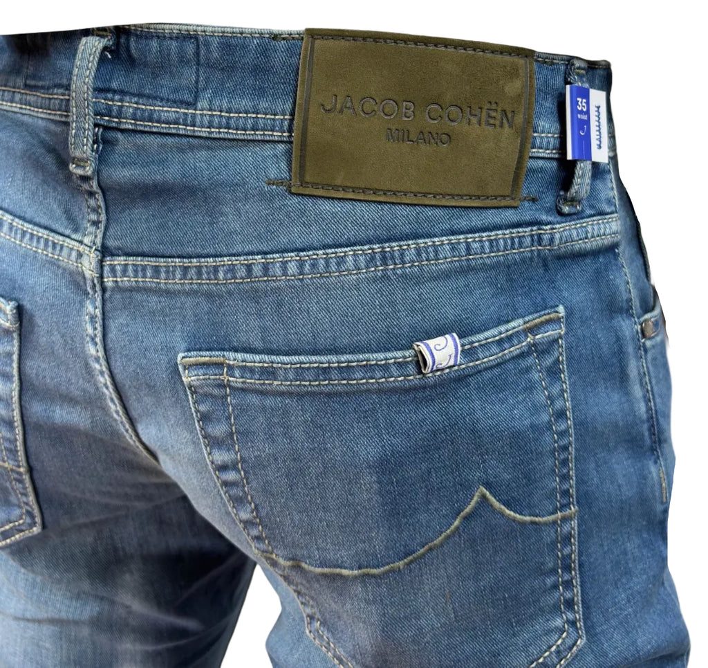 JACOB COHEN - JEANS 5 TASCHE NICK SUPER SLIM FIT BLU MEDIO