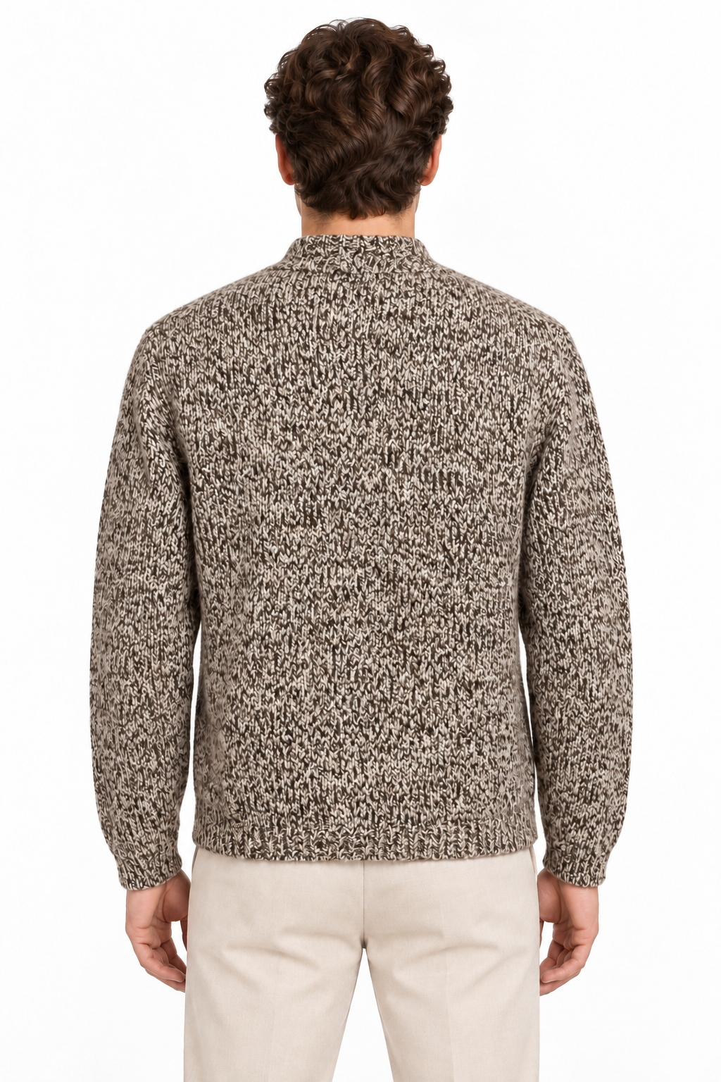 MASQ - Maglia moulinè allacciata con collo alla coreana