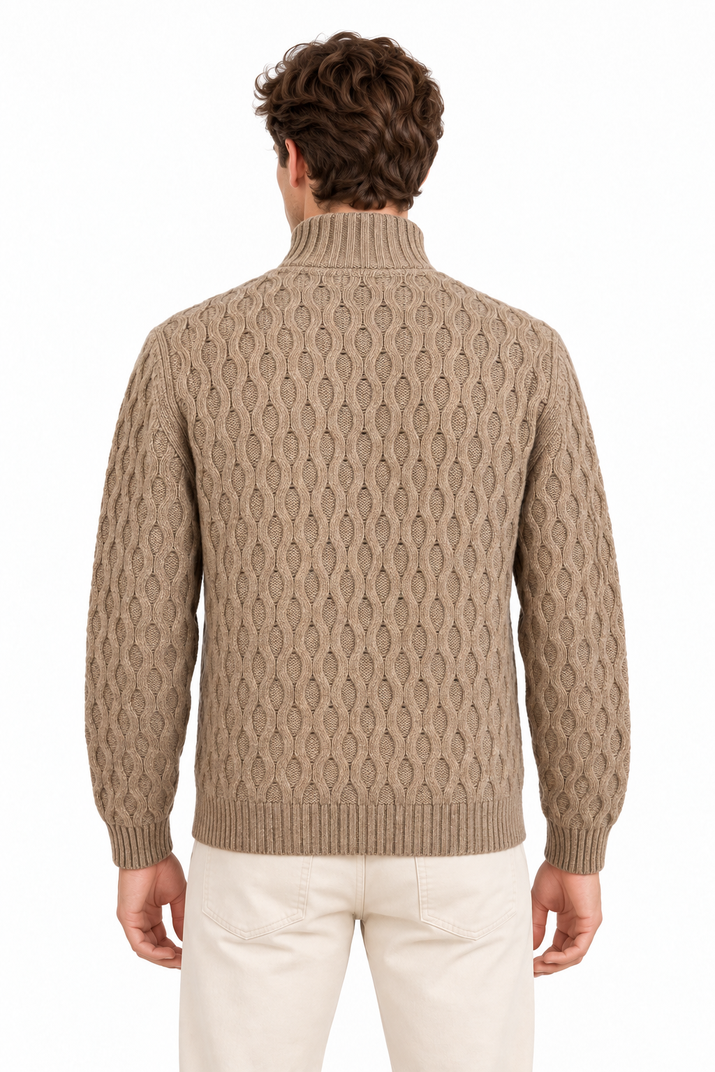 MASQ - Maglia "lupetto" con bottoni in 100% lana merino