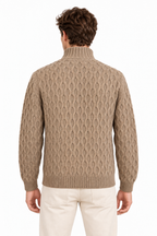 MASQ - Maglia "lupetto" con bottoni in 100% lana merino