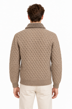 MASQ - Maglia fullzip lavorata in 100% lana merino