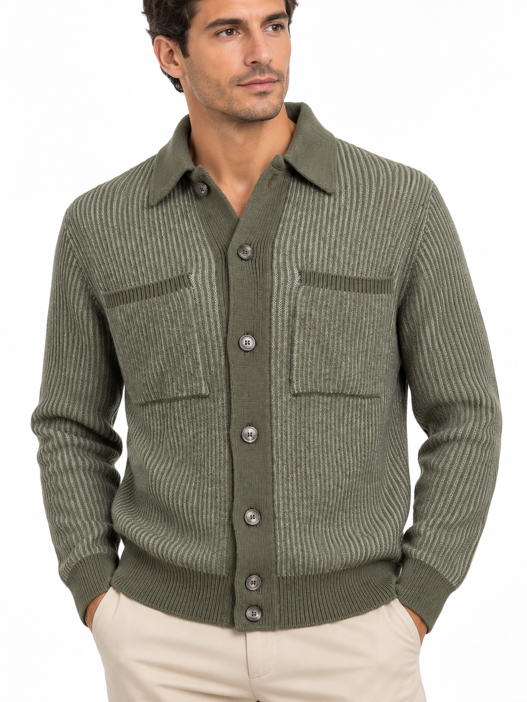 FILIPPO DE LAURENTIIS - Camicia "overshirt" con costa inglese in "cashmerino"
