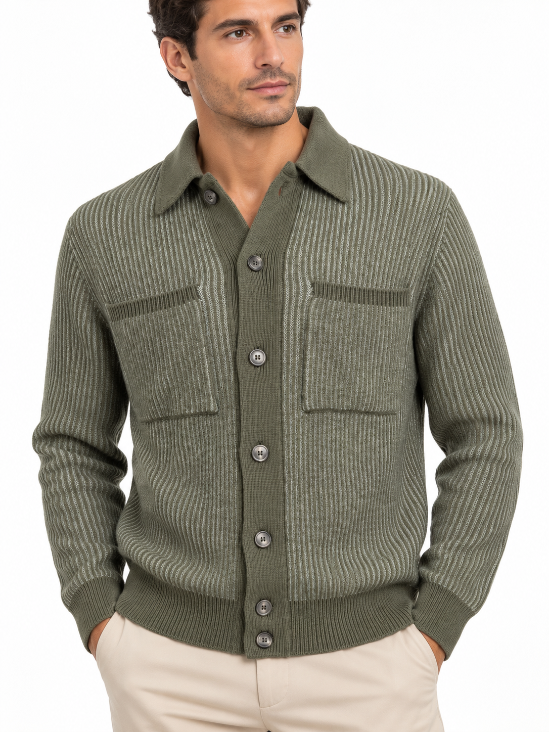 FILIPPO DE LAURENTIIS - Camicia "overshirt" con costa inglese in "cashmerino"