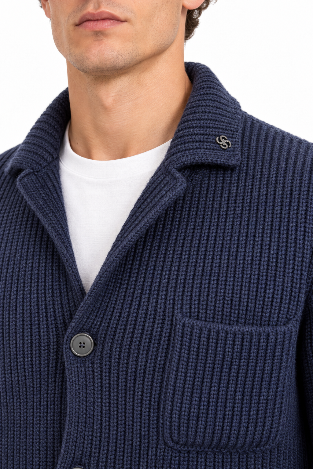 GRAN SASSO - Giacca in maglia "Sartorial" con tasche in 100% lana vergine