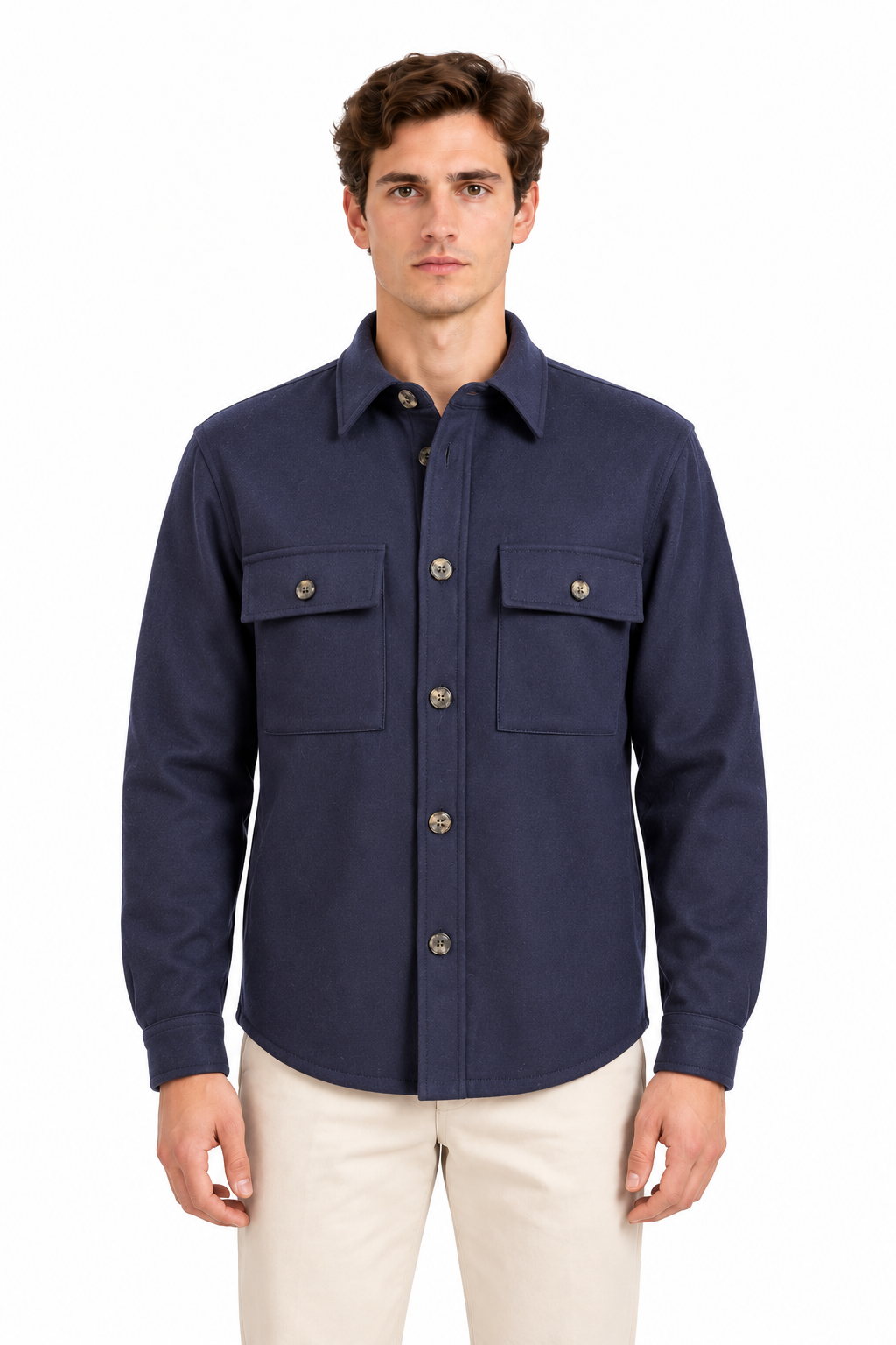 JACOB COHEN - Overshirt in flanella di lana "Vitale Barberis Canonico"