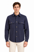 JACOB COHEN - Overshirt in flanella di lana "Vitale Barberis Canonico"