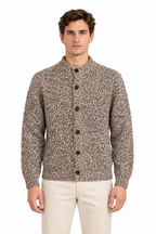 MASQ - Maglia moulinè allacciata con collo alla coreana
