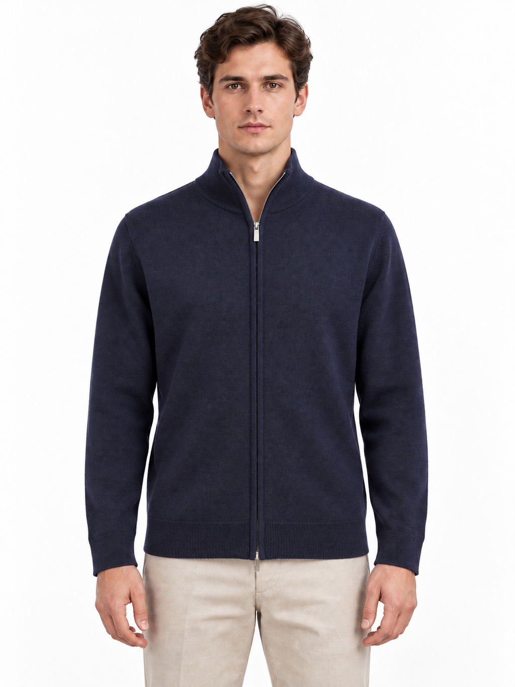 MASQ - Fullzip in 100% pura lana merino extrafine