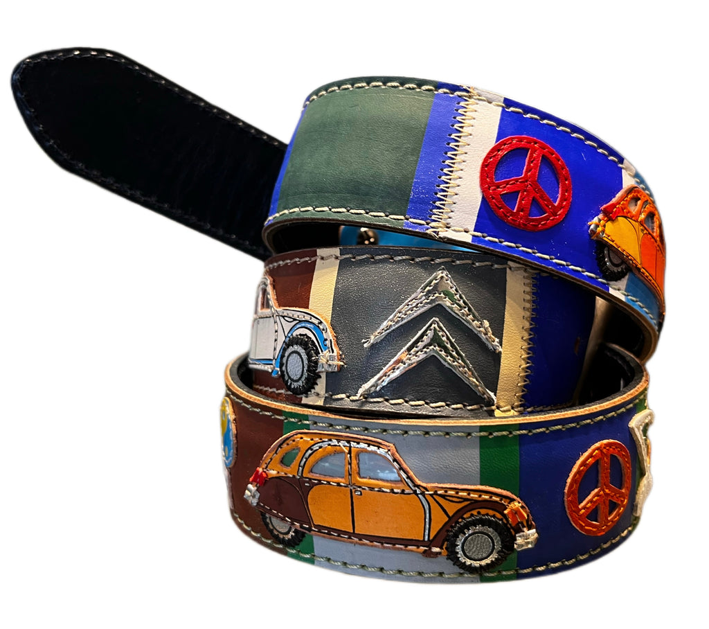 ARTIGIANATO ITALIANO cintura artigianale "2 CAVALLI ANNI 70 "