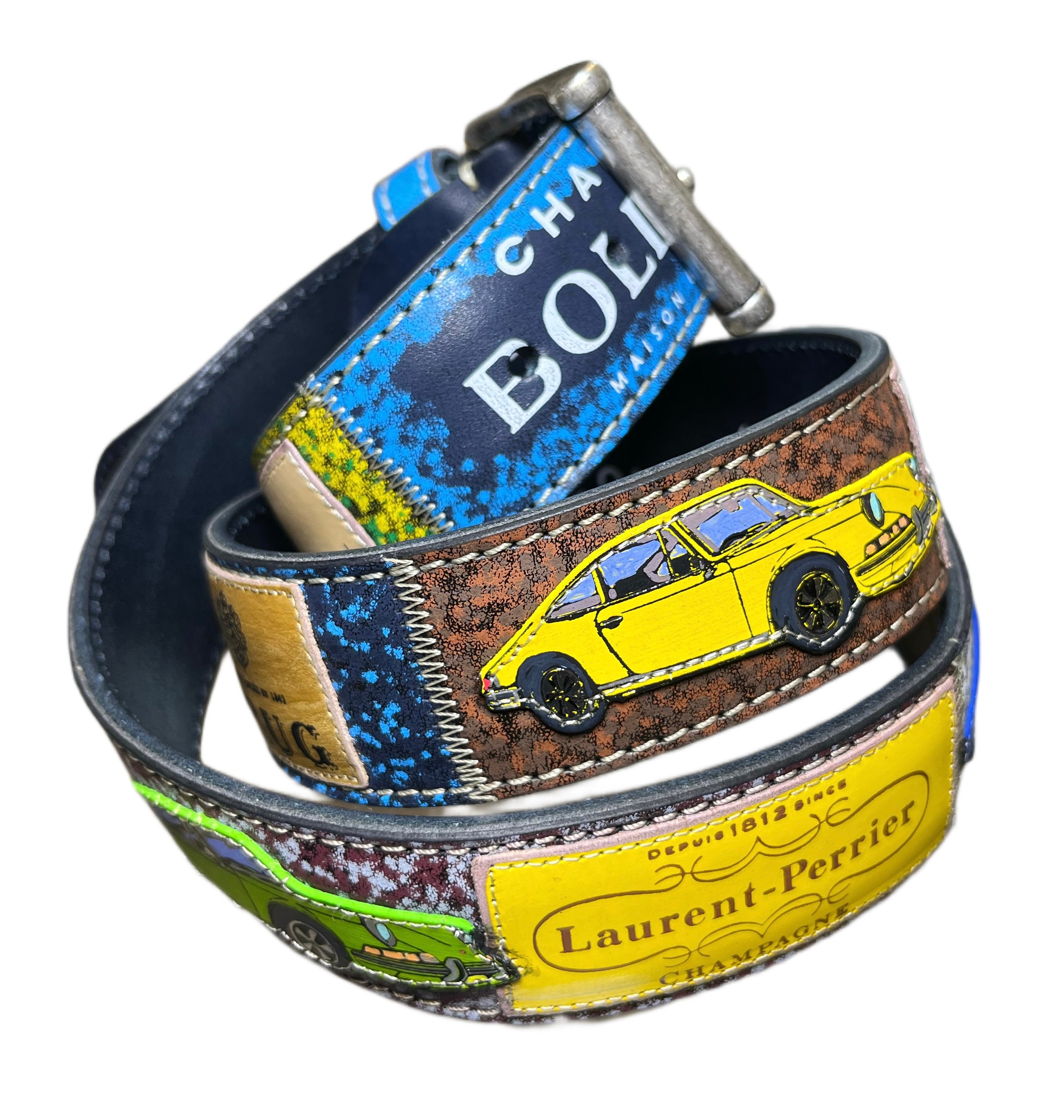 ARTIGIANATO ITALIANO - cintura artigianale "BRINDA CON PORSCHE"