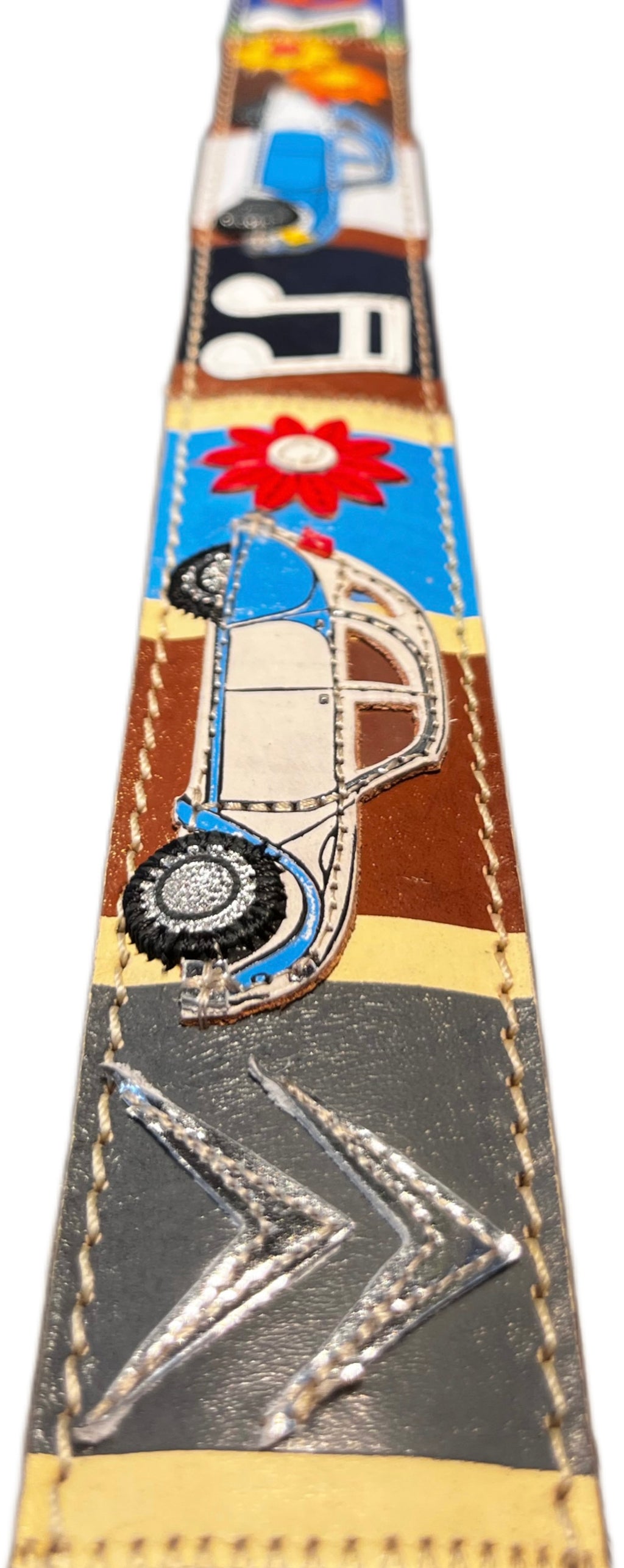 ARTIGIANATO ITALIANO cintura artigianale "2 CAVALLI ANNI 70 "