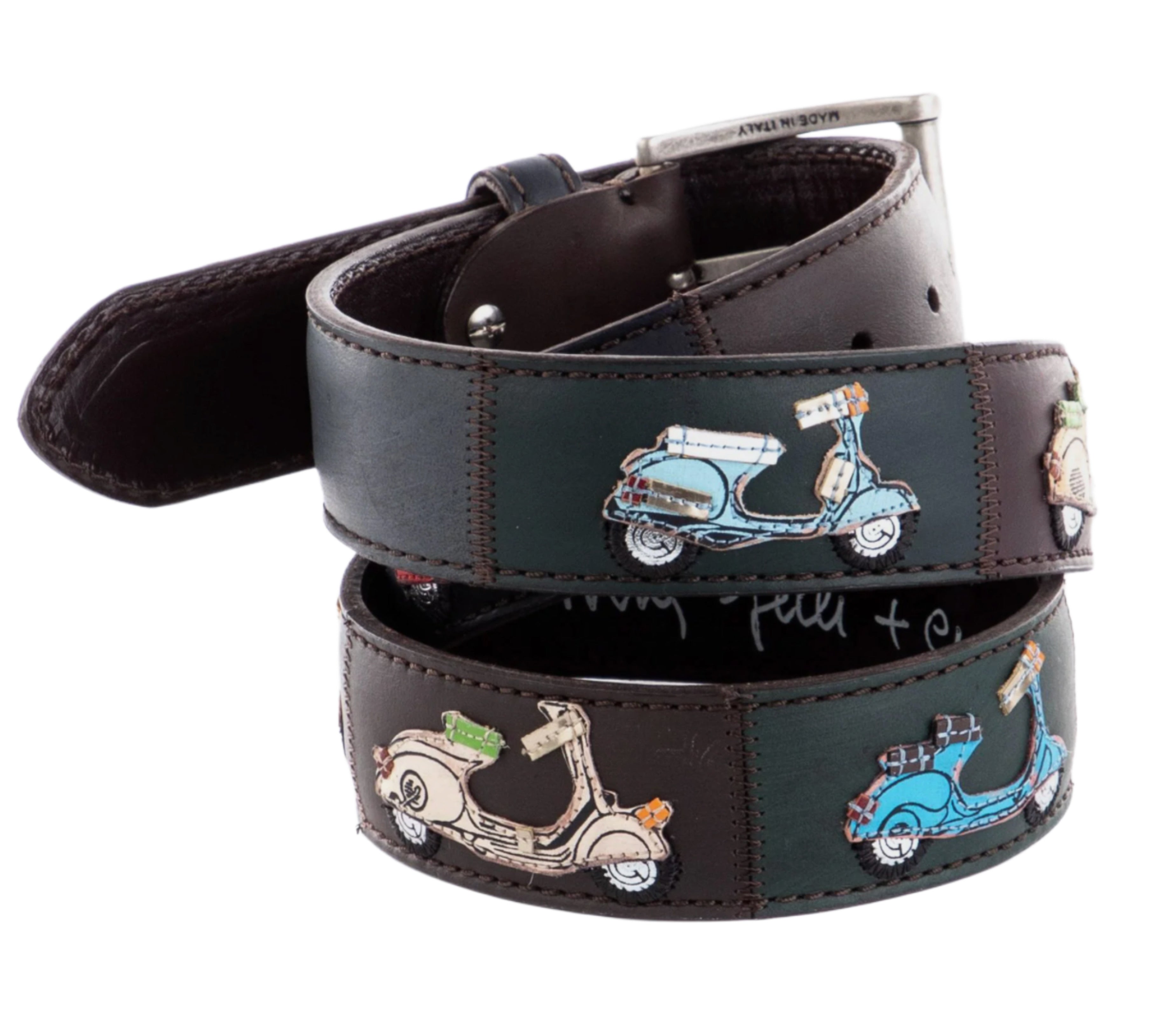 ARTIGIANATO ITALIANO - cintura artigianale "VESPA IN CORNICE VINTAGE"