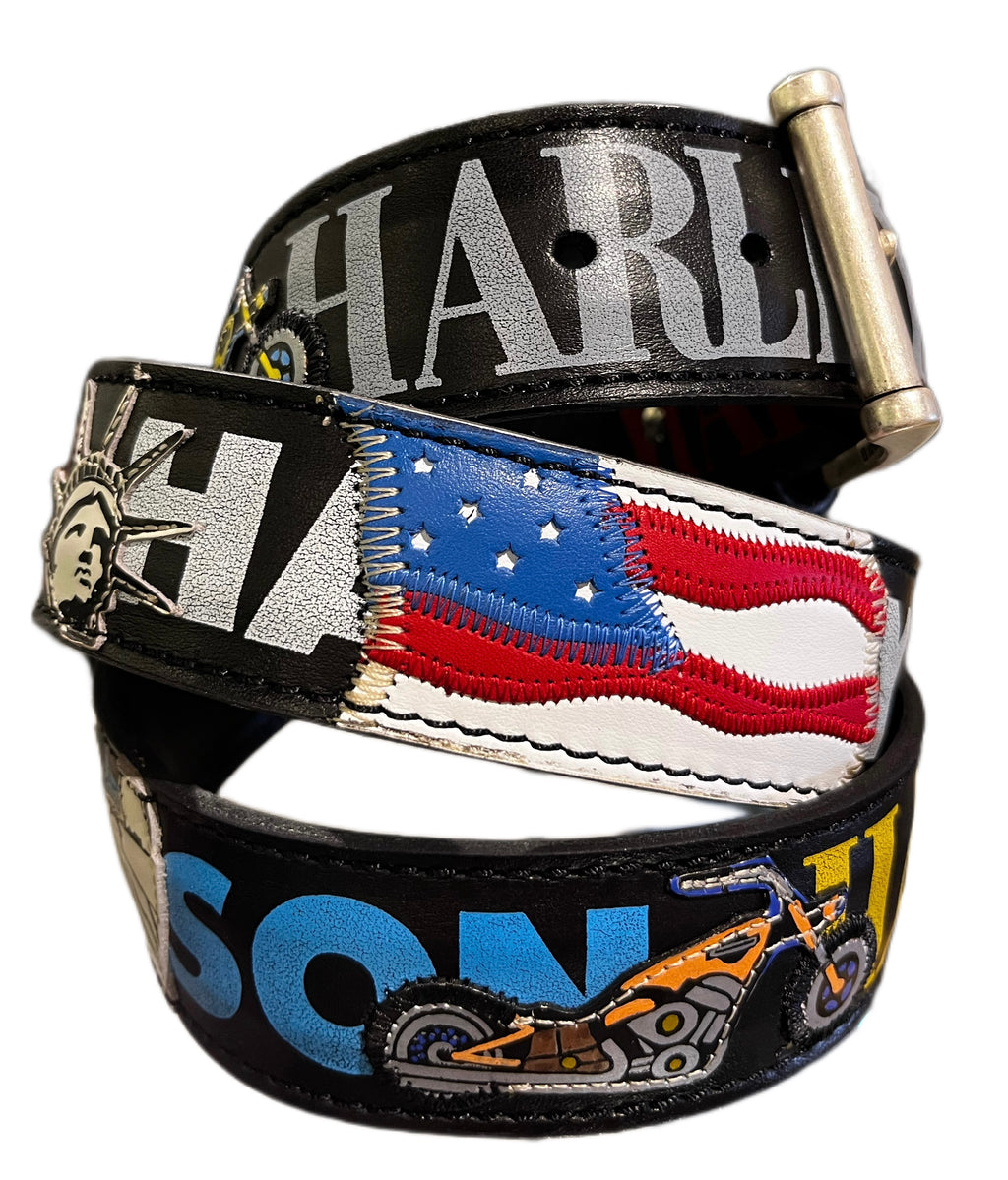 ARTIGIANATO ITALIANO cintura artigianale "HARLEY DAVIDSON"