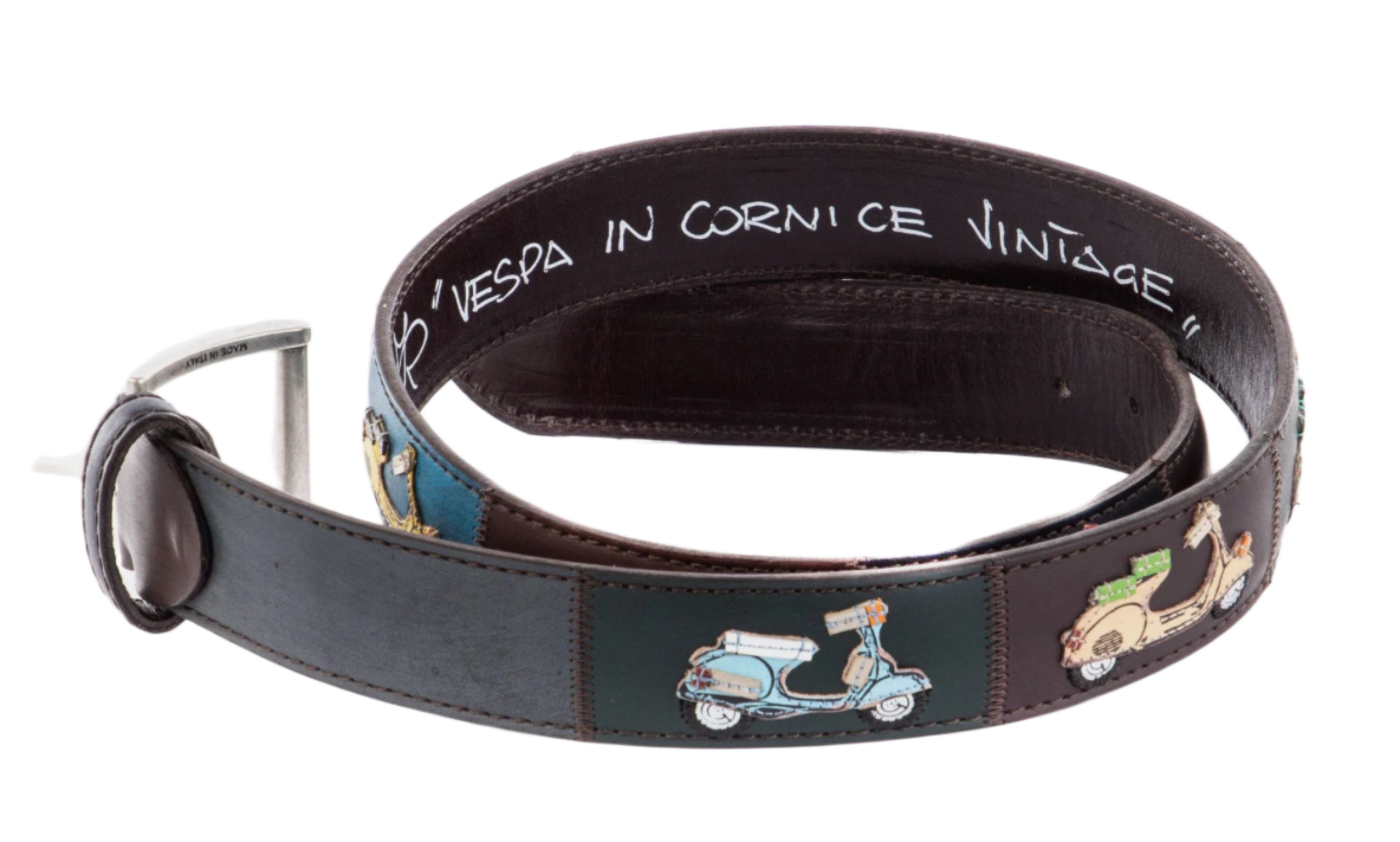 ARTIGIANATO ITALIANO - cintura artigianale "VESPA IN CORNICE VINTAGE"