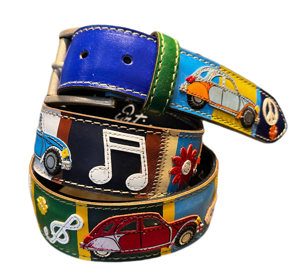 ARTIGIANATO ITALIANO cintura artigianale "2 CAVALLI ANNI 70 "