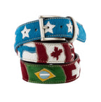 ARTIGIANATO ITALIANO cintura artigianale "BANDIERE CAVALLINO"