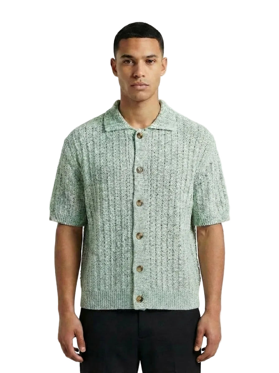 MASQ - CAMICIA MANICA CORTA IN MAGLIA CON TRAMA LAVORATA